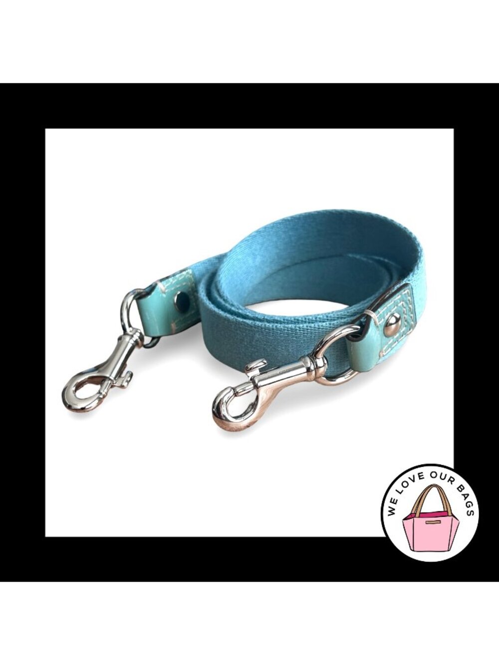 COACH BAG STRAP Blue Webbing Patent Leather Replacement Purse Crossbody Shoulder
